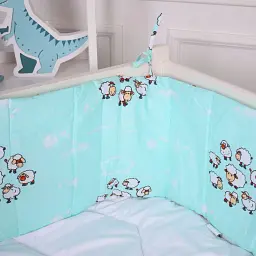 Суцільний борт в ліжечко MirSon Kids Time 20-0030 Lambs 30х180 см (2200009664564) - мініатюра 3