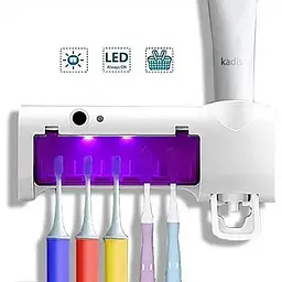 Стерилізатор тримач для зубних щіток на 5 секцій з дозатором Multi-function Toothbrush Sterilizer UV, Yu Xin 85880 - мініатюра 6