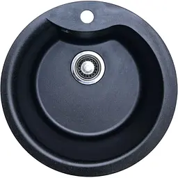 Кухонна мийка Adamant WAVE чорна d 485x210 мм, без крила d 48