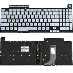 Клавіатура для ноутбука ASUS (G731GD G731GT G731GU) рус серебристый без рамки подсветка клавиш (RGB 1)