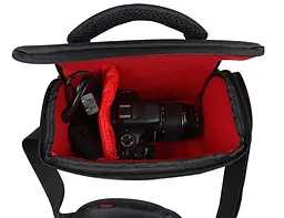 Сумка для фотоапарата Canon EOS протиударна, Чорний з червоним ( IBF009B ) - мініатюра 9