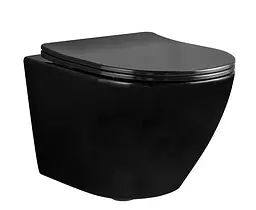 Підвісний унітаз Rea Carlo Mini rimless flat black REA-C8936, Чорний