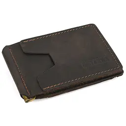 Затискач із монетницею шкіряний темно-коричневий TARWA 11.5х8х1 см acs0032184 - мініатюра 3