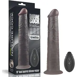 Вібратор Lovetoy Dual-Layered Silicone Nature Cock 10'' 25.3 см (чорний)