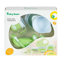 Набор детской посуды Baby Team 7 предметов бело-зелёный (6090_зелений) - миниатюра 4