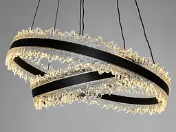 LED-люстра для вітальні Diasha D8751-600+400BK, чорна, 140W, 7700 lm - мініатюра 4