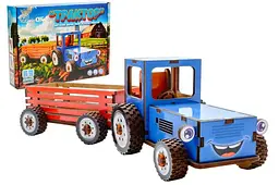 Дерев'яний конструктор "Трактор" 69 подітий. Puz-00933 27,8 x 8,4 x 8,7 см PuzzleOK