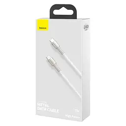 Кабель Baseus Cafule Series Metal Cable Type-C to Type-C 100W 1m CATJK-C02 White - мініатюра 4