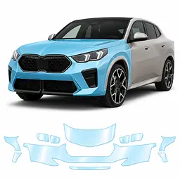 Антигравійна захисна бронеплівка за лекалами для BMW iX2 U10 2023- передня частина авто (капот бампер фари крила)