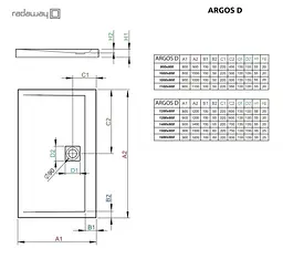 Душовий піддон Radaway Argos D 120x80 4AD812-01 - мініатюра 5