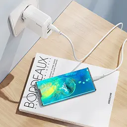 МЗП C115A Header PD65W+QC3.0 (1USB-A/2C) White Hoco teh0029632 - мініатюра 8