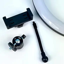Лампа кільцева LED Ring Light LJJ-33 33 см із гнучким тримачем телефона, регулюванням яскравості, 3 режими - мініатюра 2