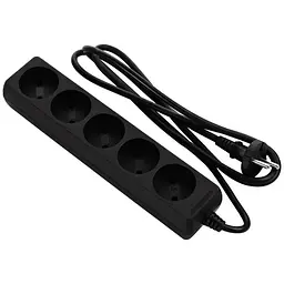 Мережевий подовжувач 2E 5XCEE7/17, 1.5м, black (2E-U0510M1.5BK)