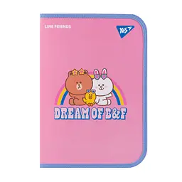 Папка факультативна YES А4 на блискавці Line Friends. Dream (492223)