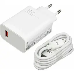 Мережевий зарядний пристрій White 33 Вт USB + Type-C Xiaomi teh0028589 - мініатюра 2