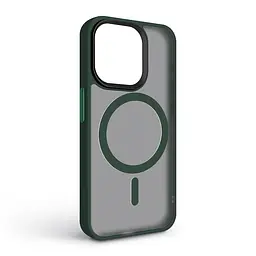 Чехол для Apple iPhone 15 Pro, Uniq MagCase, зеленый, противоударный, панель-накладка с MagSafe, ударопрочный TPU+PC, с магнитом MagSafe, поддержка полноценной беспроводной зарядки, ArmorStandart (ARM75322) - мініатюра 2