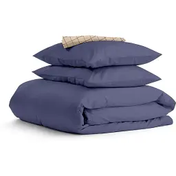 Комплект постільної білизни Cosas сімейний NIGHTFALL CS3 2 x 160 x 220 см (Ranfors87_DarkBlue_CellAshbeige_160x2)