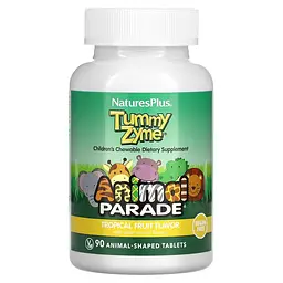 Пробіотики та Ензими для дітей Animal Parade Tummy Zyme 90 таблеток NaturesPlus vit0005087