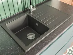 Кухонна мийка Miraggio VERSAL black (0002349) Граніт, Врізна, Чорний - мініатюра 5
