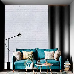 Самоклеюча декоративна 3D панель 3D Loft під білу матову цеглу зі сріблом 700x770x7 мм - мініатюра 4