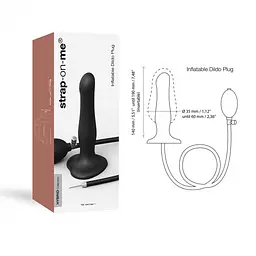 Надувна анальна пробка Strap-On-Me Inflatable Dildo Plug - Noir - мініатюра 5