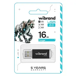 USB флеш накопичувач Wibrand 16GB Cougar Black USB 2.0 (WI2.0/CU16P1B) - мініатюра 2