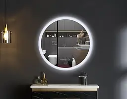 Дзеркало Mixxus Plain MC10-80 (LED Touch, годинник, антизапотівання, димер, регулювання яскравості) MI6932 - мініатюра 4