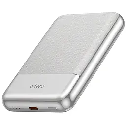 Портативний ЗП Power Bank WIWU P089 Seraph PD20W з Бездротовий зарядний пристрій 10000 mAh Silver - мініатюра 2