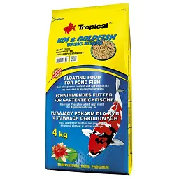 Сухий корм для ставкових риб Tropical в паличках Koi & Goldfish Basic Sticks 50 л для всіх ставкових риб