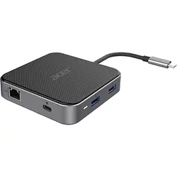 USB-Хаб Acer 7-in-1, 8K, HDMI, DP, 2xUSB3.2, USB-C, RJ45, 3.5mm AP (HP.DSCAB.013) - мініатюра 2