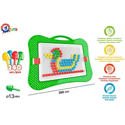 Мозаїка ТехноК №5 пластик 4 кольори 240 фішек 3374TXK - мініатюра 6