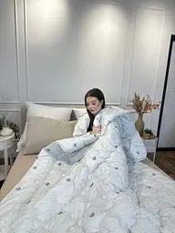 Ковдра полуторна закрита Arda Cotton 20346 150х210 см - мініатюра 7