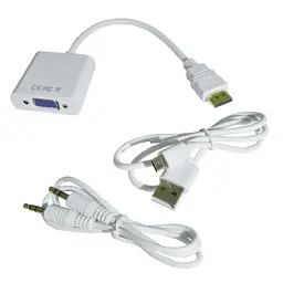 Перехідник HDMI M to VGA F (з кабелями аудіо і живлення від USB) ST-Lab (U-990 white) - мініатюра 4