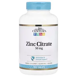 Вітаміни та мінерали 21st Century Zinc Citrate 50 mg, 360 таблеток