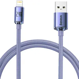 Кабель Baseus Crystal Shine Series Lightning 2.4A (1.2m) purple (CAJY000005)