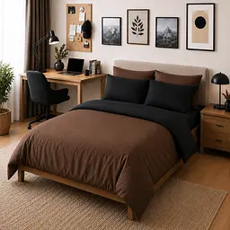 Дитяча постільна білизна MIRSON TEENAGER фланель Black/Brown 150х220см (2200012801635)