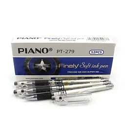Ручка масляна Piano Finely, 0.7 мм, чорна, 12 шт.