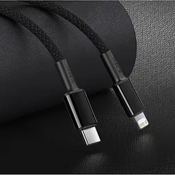Кабель Baseus Lightning Type-C to Lightning PD 20W 1M High Density Braided Black (CATLGD-01) - мініатюра 5