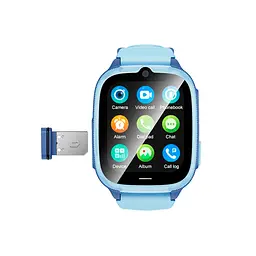 Дитячий смарт годинник Hoco Y106, 4G, GPS, Wi-Fi, HD камера, 1.83" HD-дисплей, дзвінки, відеодзвінки, голосові повідомлення, Blue, Box - мініатюра 3