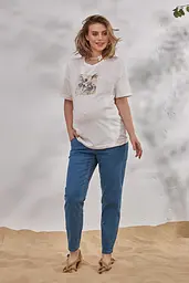 Вільні легкі джинси Mom для вагітних Sheldon denim XL Юла Мама Блакитний - мініатюра 5