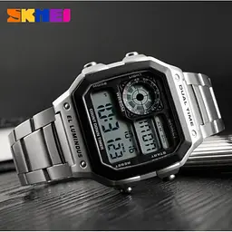 Чоловічий годинник Skmei 1335 Ripple Silver - мініатюра 5