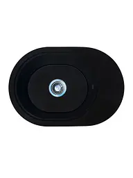 Кухонна мийка Adamant OVALE антрацит 610x420x180 мм, з крилом 61 см - мініатюра 1