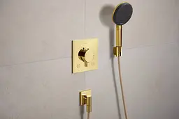 Шлангове під'єднання Hansgrohe FixFit Fine E зі зворотнім клапаном polished gold optic 28883990 - мініатюра 3