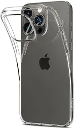 Оригінальний протиударний чохол для iPhone 14 Pro Spigen Liquid Crystal Clear прозорий силіконовийACS04663 - мініатюра 1