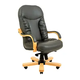 Крісло Richman Буфорд Комплектація Вуд Люкс Механізм M-3 (Multiblock) Оббивка Шкіра Люкс Комбінована Чорна