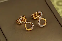 Сережки гвоздики Xuping Jewelry вісімки 1,2 см золотисті