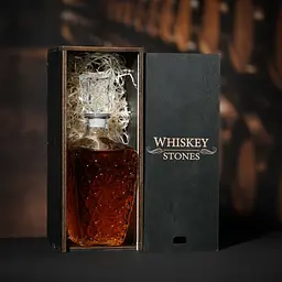 Подарунковий набір віскі Whiskey Stones №11 графин Dedalo в дерев'яному пеналі - мініатюра 3