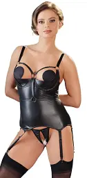 Комплект Cottelli Collection Bondage Cami Suspender M чорний - мініатюра 4