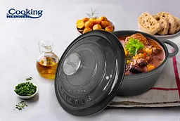 Каструля з кришкою Heinner Marble Grey чавунна емалірована сірий мармур (HR-ZVC-C22) - мініатюра 6