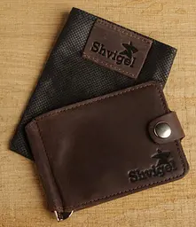 Чоловічий шкіряний затиск для купюр SHVIGEL 10.7х7.5 см acs0015863 - мініатюра 7